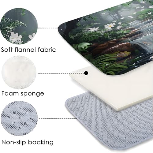 Tropical Waterfall Bath Mat with Non-Slip Backing