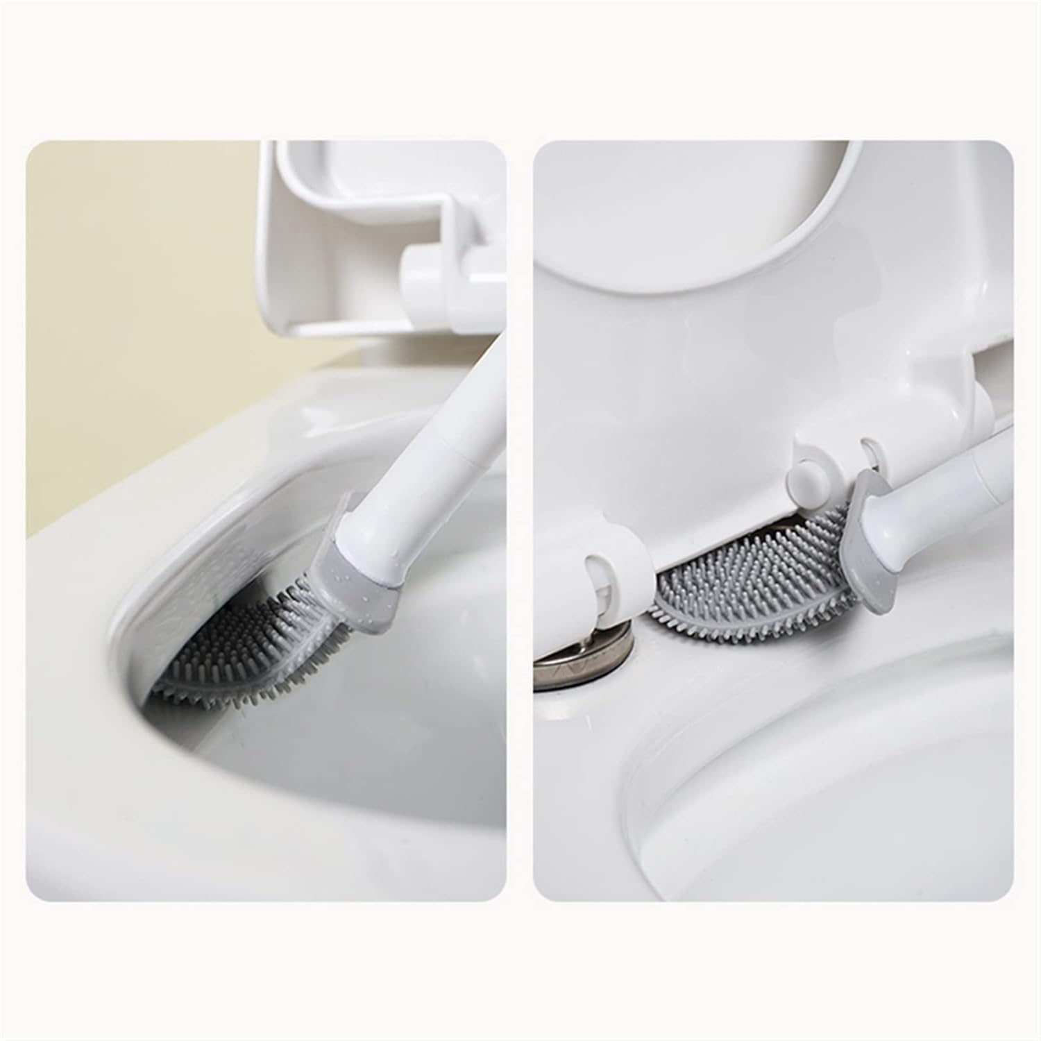 TWENOW Toilet Brush Wall-Mounted with Detachable Handle