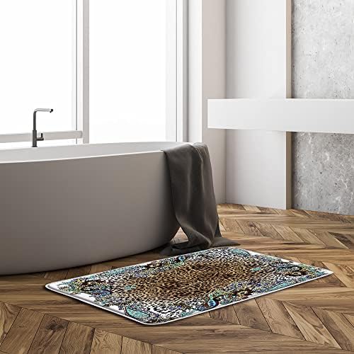 Sunhe Leopard Print Bath Mat Modern Boho Design