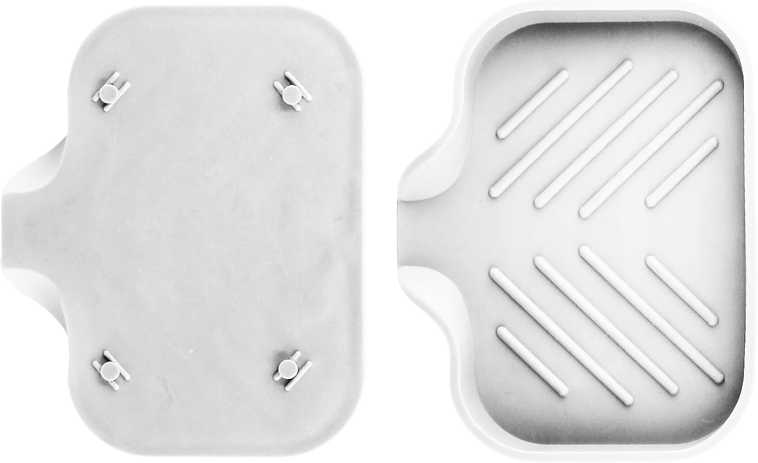 Hordion 1Pcs White Silica Gel Soap Tray for Sink