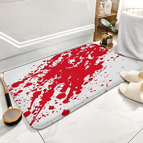 Red Bloody Blots Bath Rug Mat 16x24 Non-Slip Microfiber Bath Rug