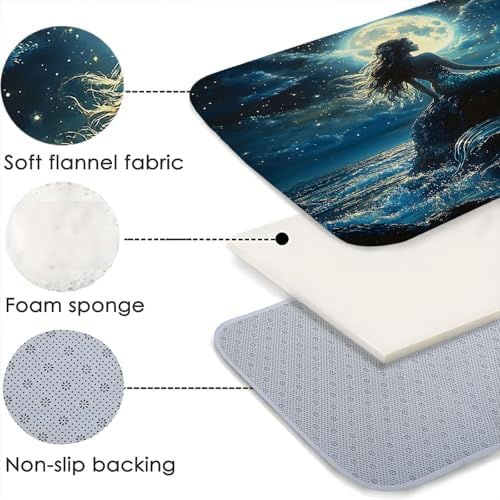Nautical Mermaid Bath Rug 16x24 Inch