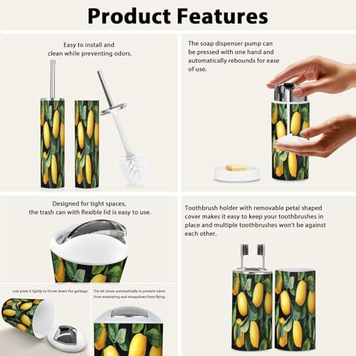 Boho Bathroom Accessory Set 6 Piece Organic
