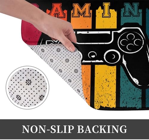 Gaming Retro Bath Mat Non-Slip Microfiber 24x16 1