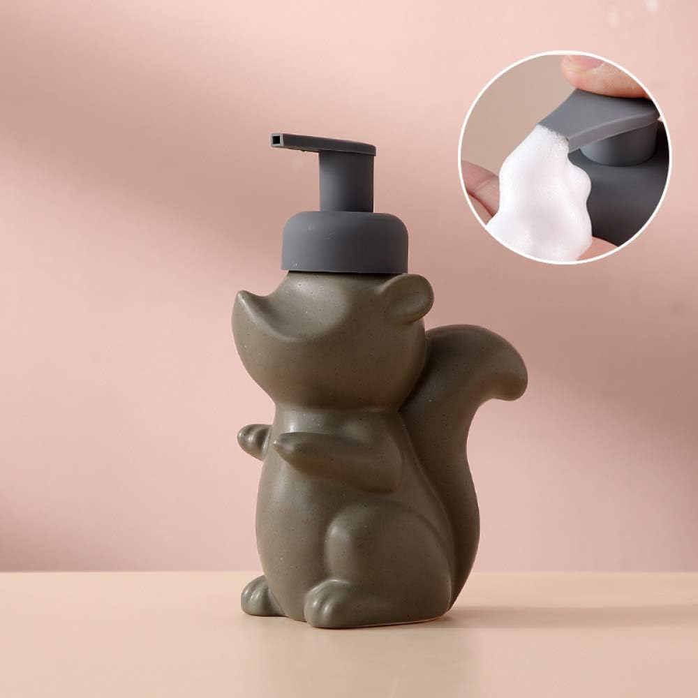 Cute Animal Foaming Soap Dispenser Brown Gray