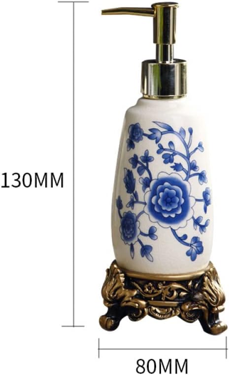 Vintage Ceramic Soap Dispenser with Gold Pump