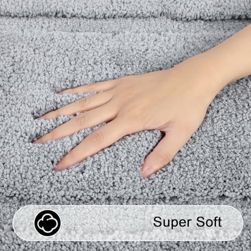 SHACOS Bath Rug Set of 3 Ultra Soft Non Slip Microfiber