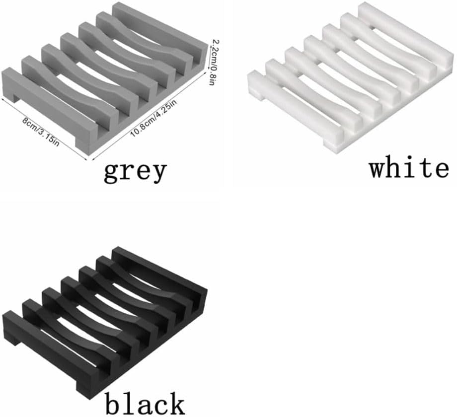 Durable Silicone Soap Dish Holder for Bathroom Grey