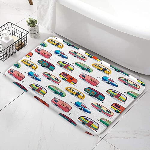 JAWO Happy Camper Bath Mat for RV and Home