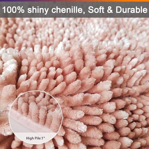 Civkor Pink 24x16 Inch Non Slip Bath Rug