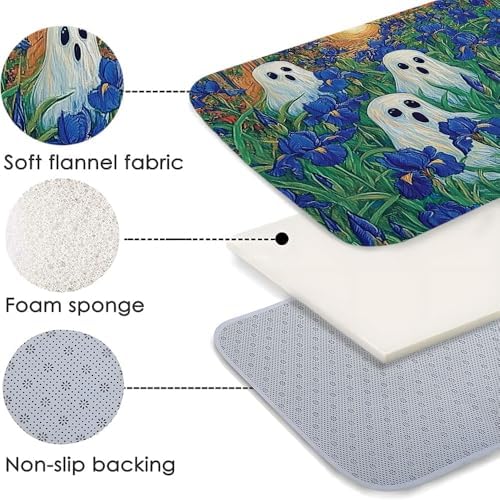 Ghost Iris Bath Mat 16x24 Inch Non-Slip