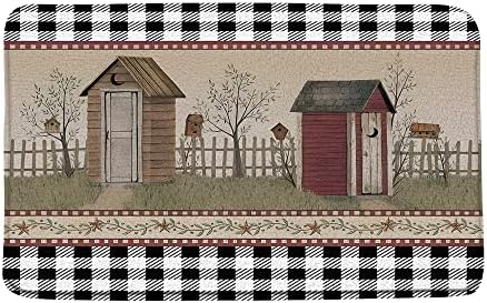 Primitive Outhouse Bath Mat Rustic Style 24x16