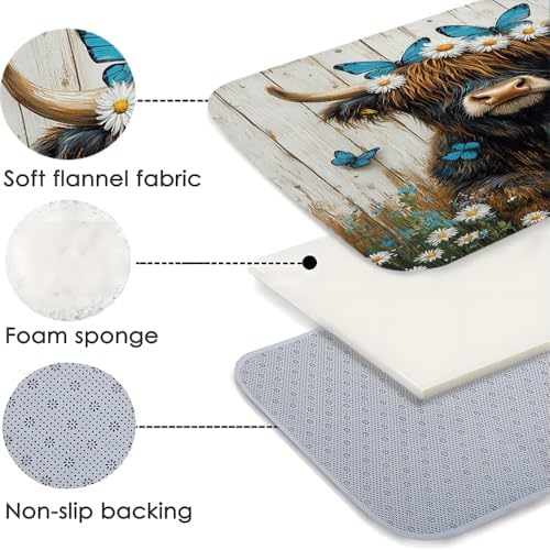 Funny Highland Cow Bath Mat - Rustic Farmhouse Animal Design