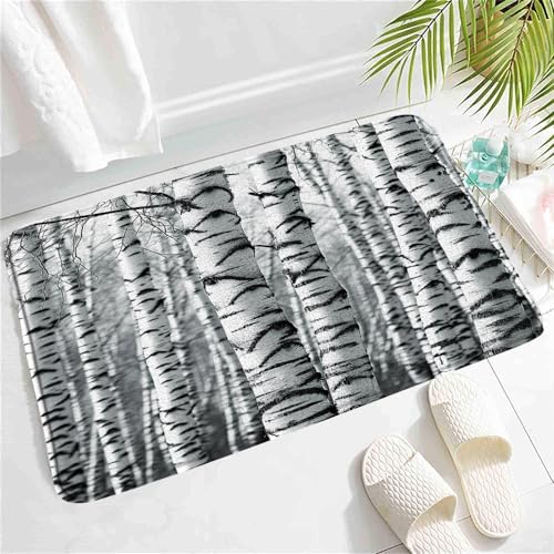 SATRTUD Birch Tree Bath Mat 24x16 Inch Non-Slip