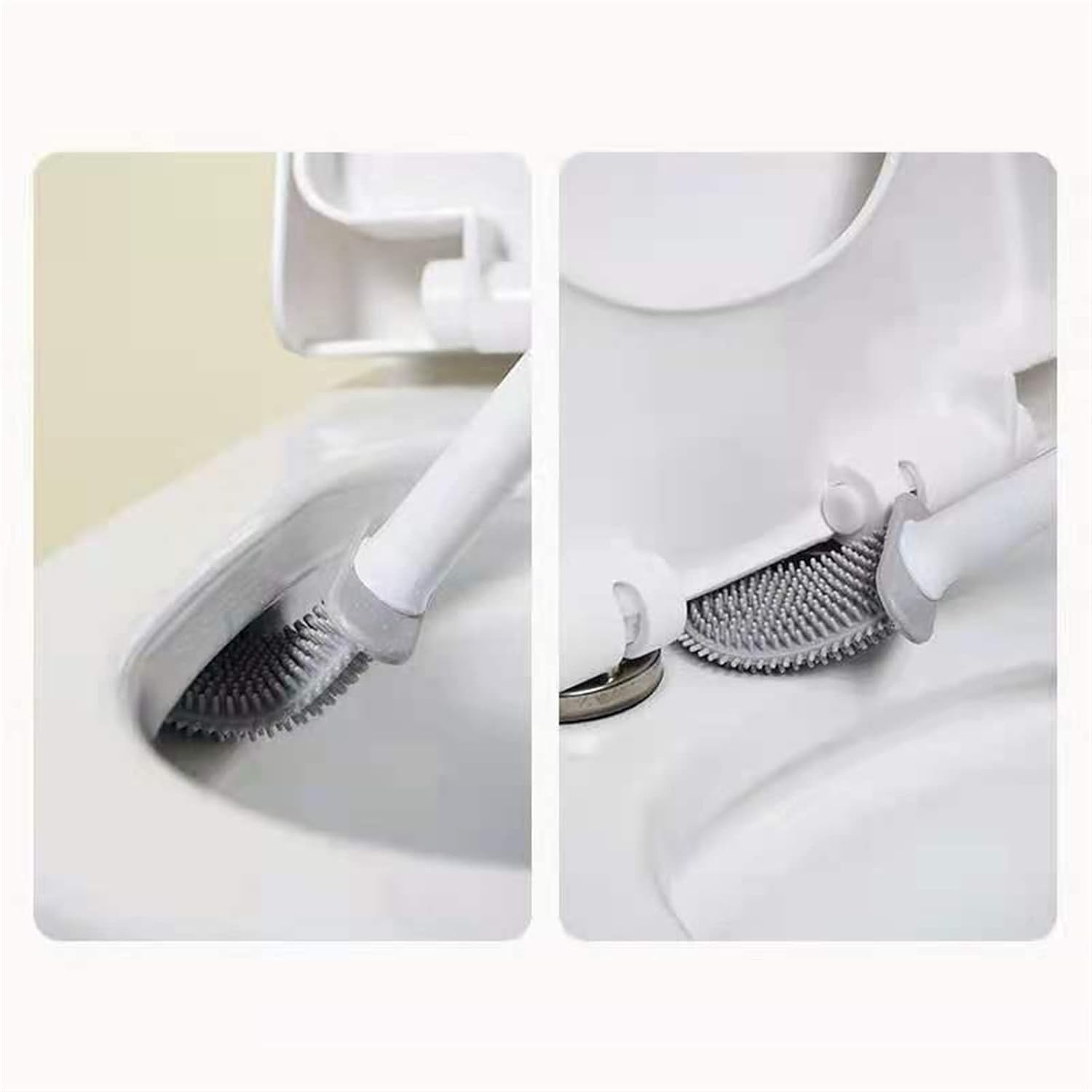 Wall-Mounted Toilet Brush and Holder Set with Plunger