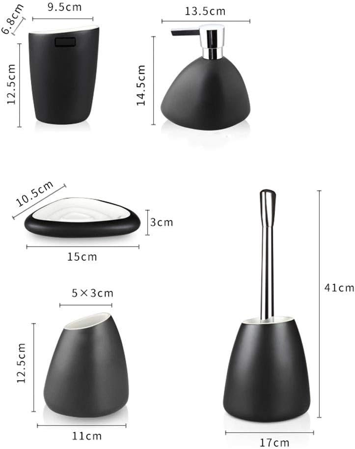 MBATKA 5-Pack Ceramic Matte Soap Dispenser for Kitchen and Bathroom