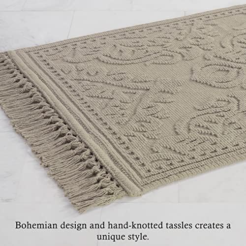 Jean Pierre - Woven Bath Mats Set of 2 17x31 and 21x41 Cotton Rugs