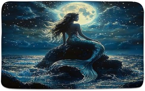 Nautical Mermaid Bath Rug 16x24 Inch