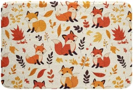 Feelyou Fox Bath Rug 16x24 Inch Cute Cartoon Floor Mat