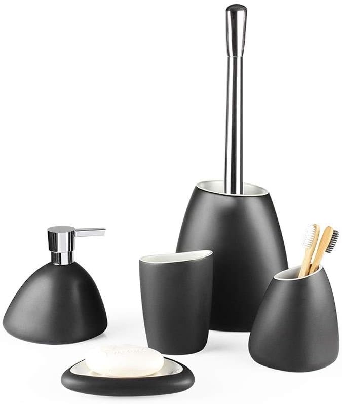 MBATKA 5-Pack Ceramic Matte Soap Dispenser for Kitchen and Bathroom