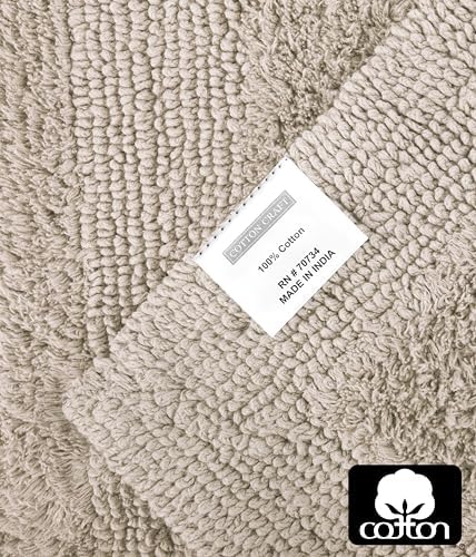 COTTON CRAFT Bath Mat Set of 2 Reversible