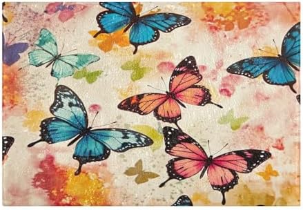 YETTASBIN Butterfly 2 Pcs Bath Mat Set