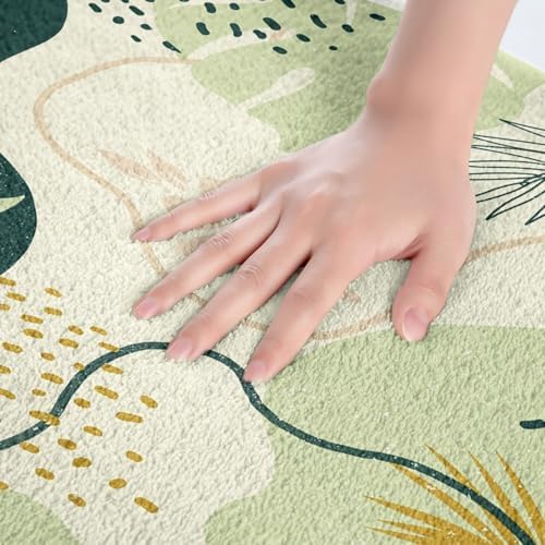 Feelyou Bohemian Bathroom Rug Green Abstract 16x24 Inch