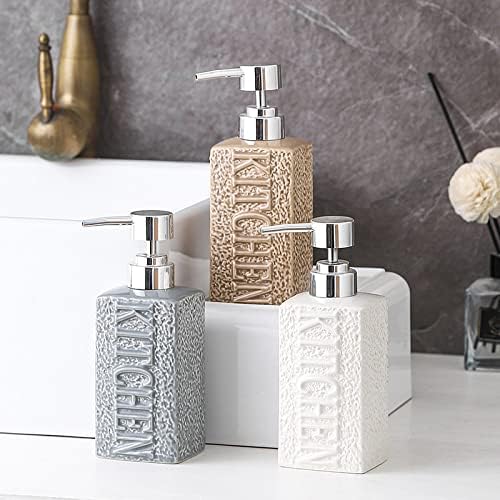 SAFWE White Ceramic Liquid Soap Dispenser with Pump