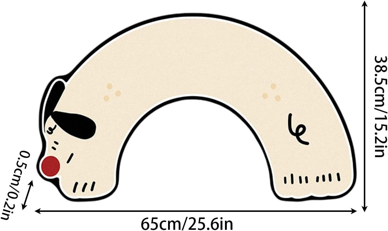 Water Absorption U-Shaped Bath Mat with Cute Dachshund Pattern