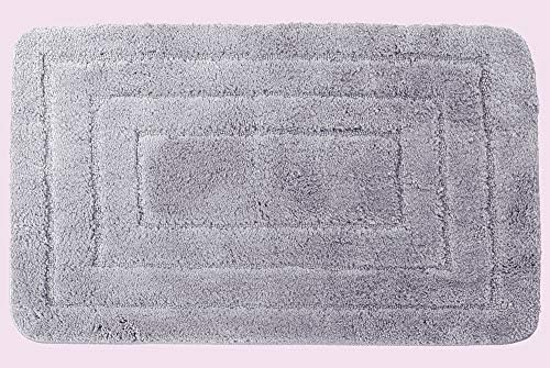Golden Linens 3-Piece Bath Rug Set - Silver
