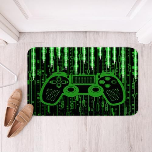 Feelyou Kids Boys Green Gaming Bath Rug 20x32