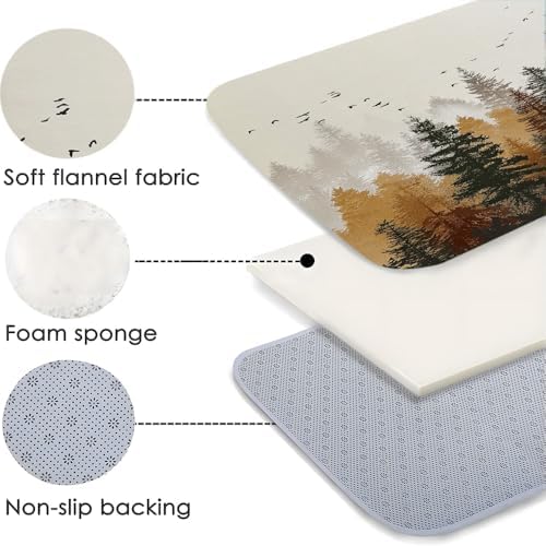 Fall Misty Forest Bath Mat 24x16 Inch