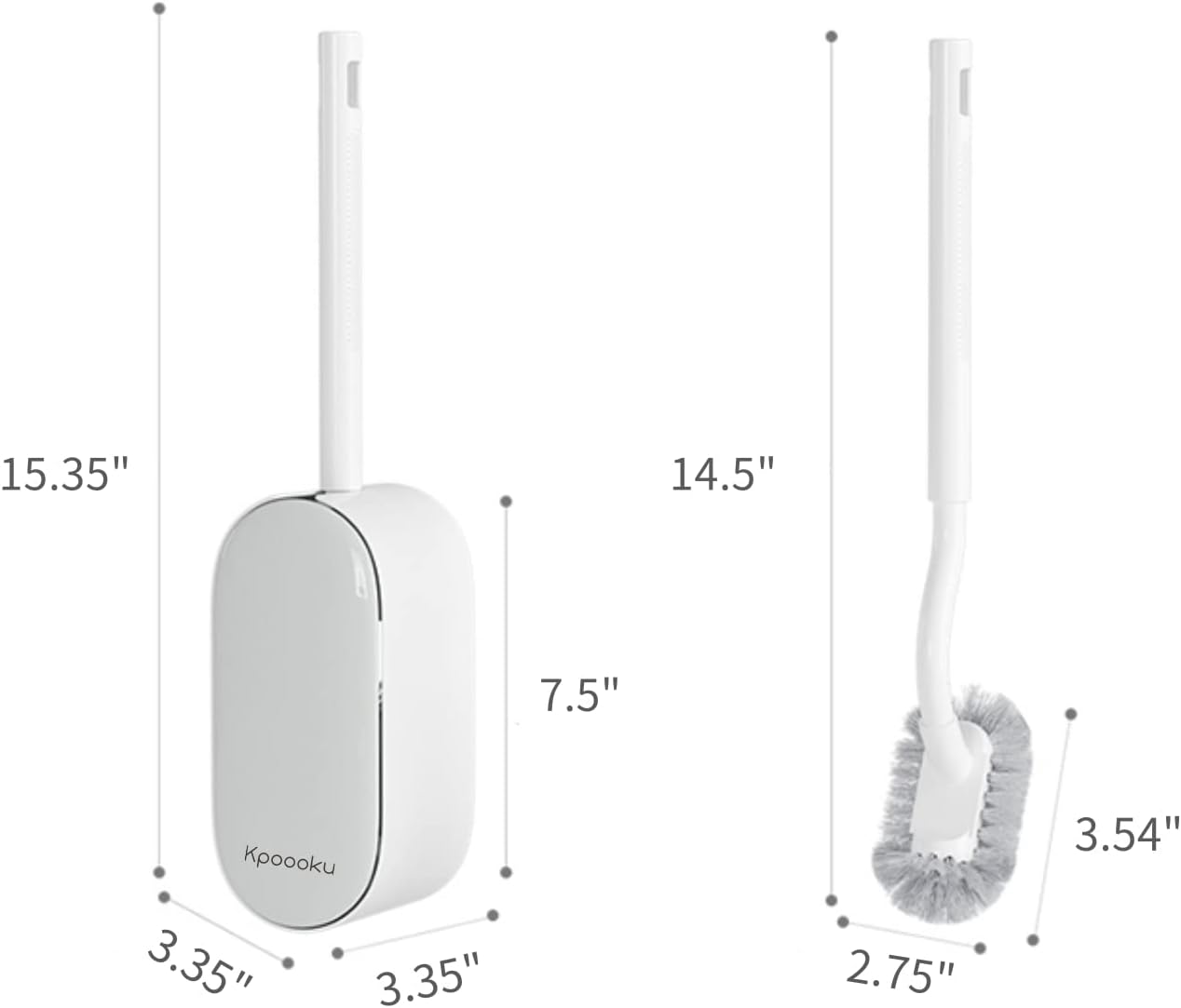 Kpoooku Toilet Brush and Holder Set