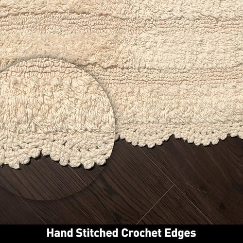 Chardin home Ivory Crochet Bathrug 17x24 Inch