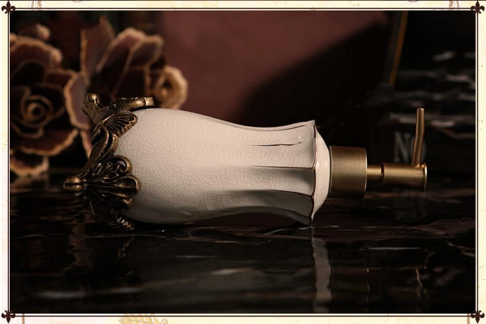SAFWE Liquid Soap Dispenser with Ice Crack Ceramics and Antique Gold Pump
