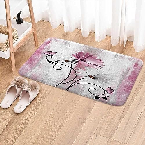 VeiVian Farmhouse Bath Mat 16X24IN Soft Non-Slip