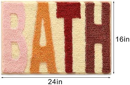 Beige Bathroom Rug with Cute Non-Slip Design