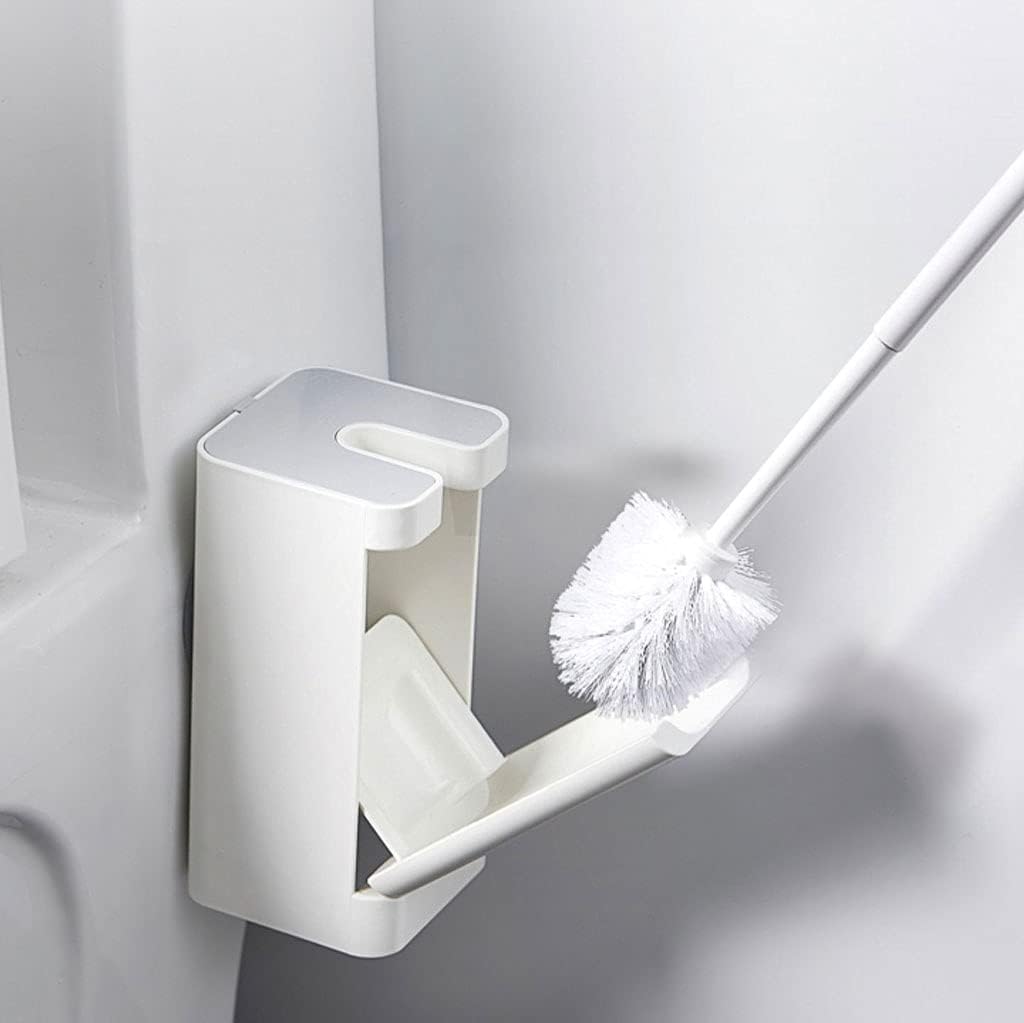 ROLTIN Wall-Mounted Toilet Brush with Base Cleaning Kit White