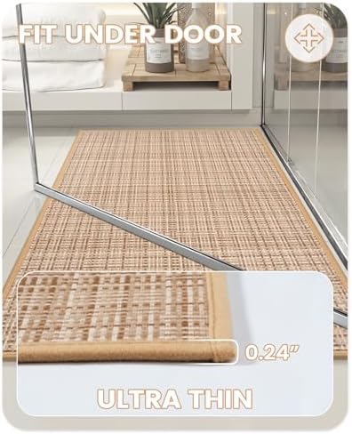 Uphome Non-Slip Bathroom Rug with Rubber Backing 16x24 inch