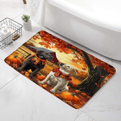 Autumn Themed Bath Mat with Non-Slip Backing 1