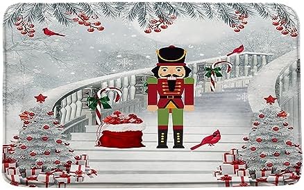 GCTNBJL Christmas Bath Mat with Xmas Tree and The Nutcracker Design