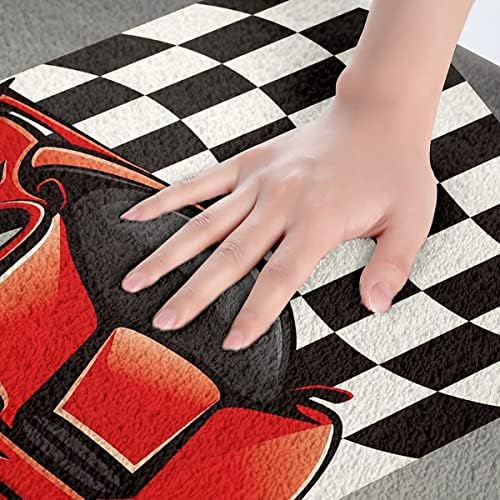 Erosebridal Race Car Bath Mat with Non Slip Backing