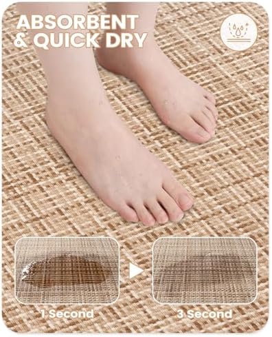 Uphome Non-Slip Bathroom Rug with Rubber Backing 16x24 inch