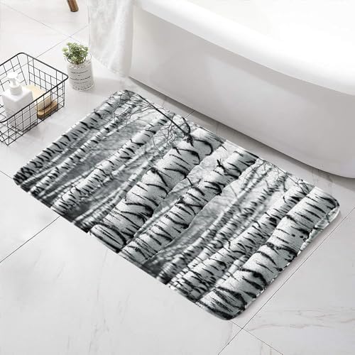 SATRTUD Birch Tree Bath Mat 24x16 Inch Non-Slip