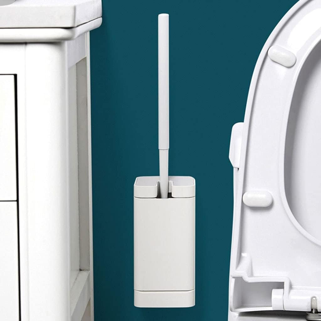 ROLTIN Wall-Mounted Toilet Brush with Base Cleaning Kit White