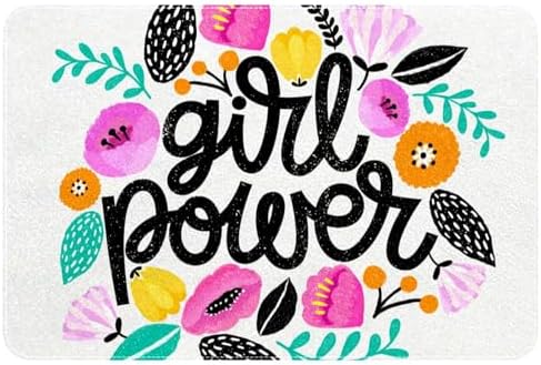 Girl Power Bath Rug Non Slip Door Mat 24x16