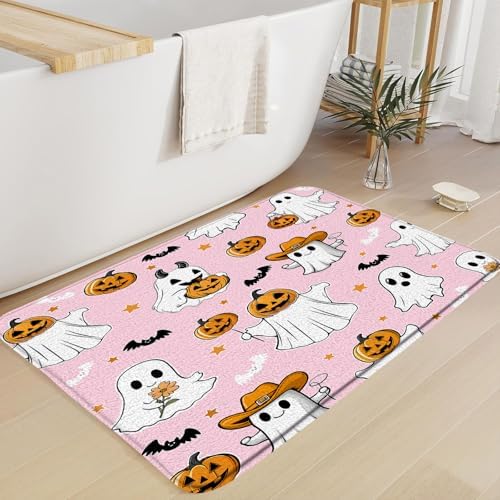 Halloween Ghost Bath Mat 16x24 Inch