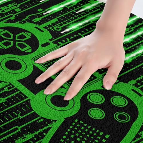 Feelyou Kids Boys Green Gaming Bath Rug 20x32