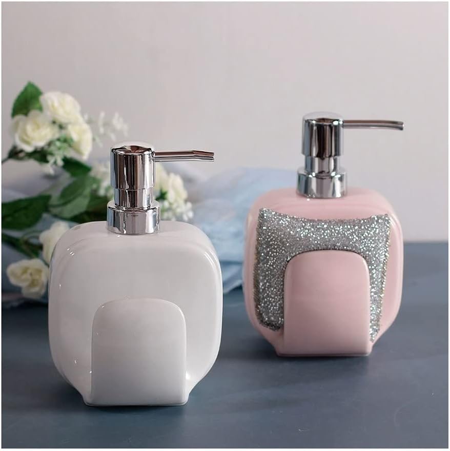 Moisture Ceramic Soap Dispenser Set White 1