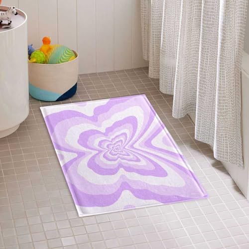 YDIDIAN Abstract Purple Butterfly Bath Mat 17X29IN 1
